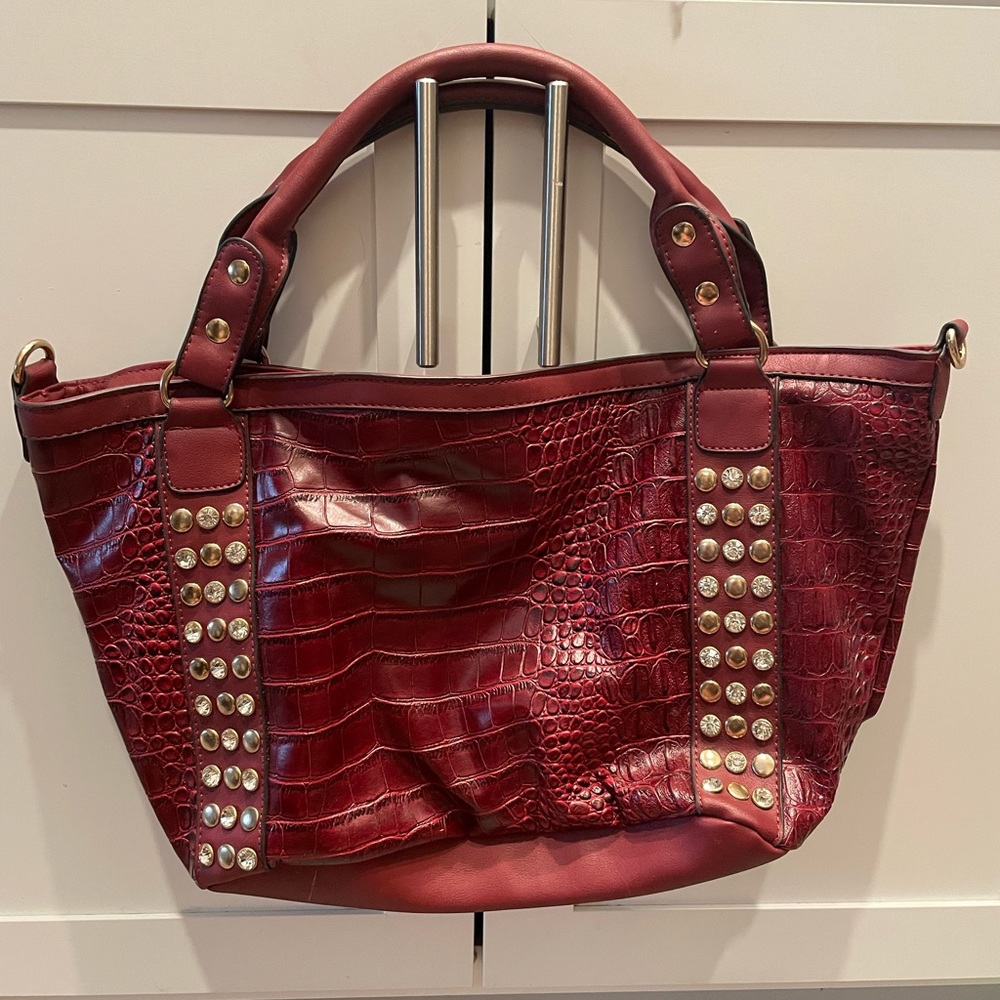 Red shoulder bag